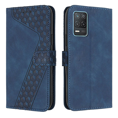 Custodia Portafoglio In Pelle Cover con Supporto H04X per Realme 8s 5G Blu