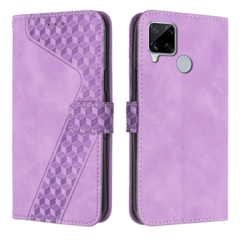 Custodia Portafoglio In Pelle Cover con Supporto H04X per Realme C25S Viola