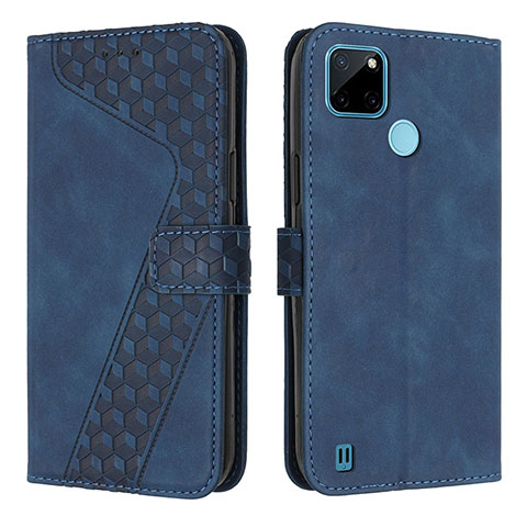 Custodia Portafoglio In Pelle Cover con Supporto H04X per Realme C25Y Blu