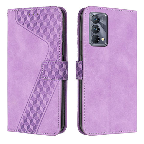 Custodia Portafoglio In Pelle Cover con Supporto H04X per Realme GT Master 5G Viola