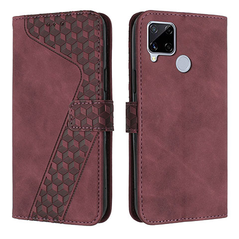 Custodia Portafoglio In Pelle Cover con Supporto H04X per Realme Narzo 20 Rosso