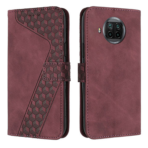 Custodia Portafoglio In Pelle Cover con Supporto H04X per Xiaomi Mi 10i 5G Rosso Rosa