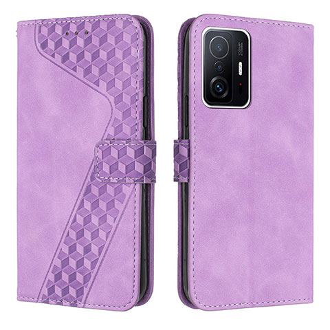 Custodia Portafoglio In Pelle Cover con Supporto H04X per Xiaomi Mi 11T Pro 5G Viola