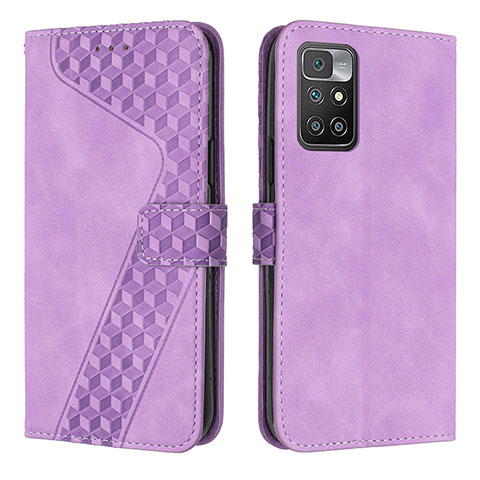 Custodia Portafoglio In Pelle Cover con Supporto H04X per Xiaomi Redmi 10 4G Viola