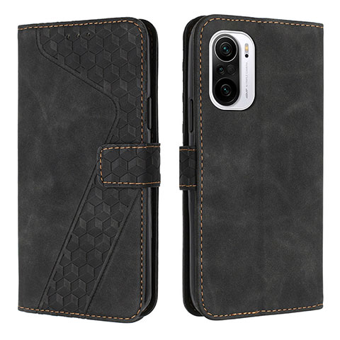 Custodia Portafoglio In Pelle Cover con Supporto H04X per Xiaomi Redmi K40 Pro+ Plus 5G Nero