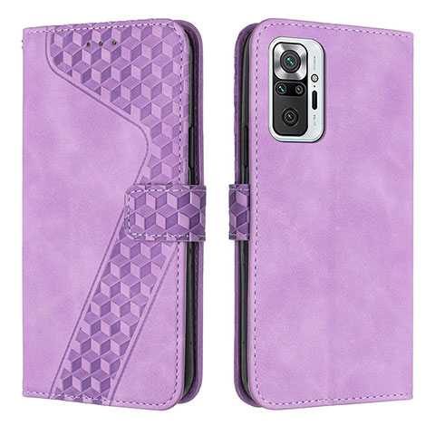 Custodia Portafoglio In Pelle Cover con Supporto H04X per Xiaomi Redmi Note 10 Pro 4G Viola