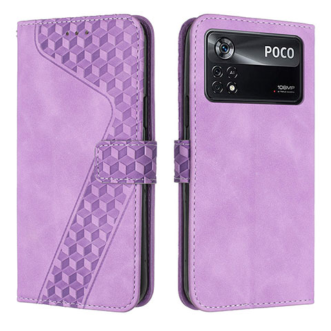 Custodia Portafoglio In Pelle Cover con Supporto H04X per Xiaomi Redmi Note 11E Pro 5G Viola