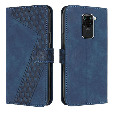 Custodia Portafoglio In Pelle Cover con Supporto H04X per Xiaomi Redmi Note 9 Blu