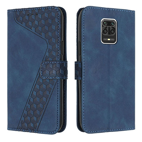 Custodia Portafoglio In Pelle Cover con Supporto H04X per Xiaomi Redmi Note 9 Pro Max Blu