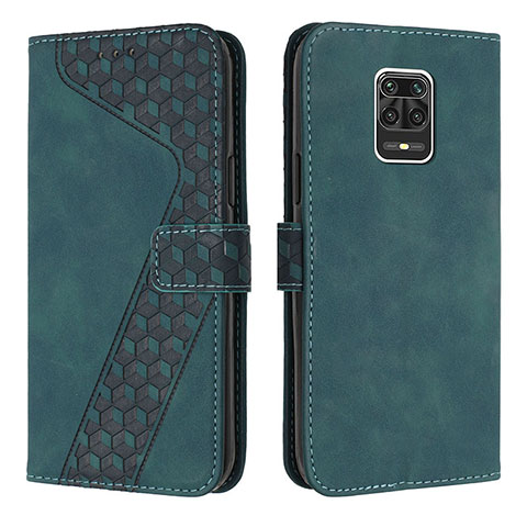 Custodia Portafoglio In Pelle Cover con Supporto H04X per Xiaomi Redmi Note 9S Verde