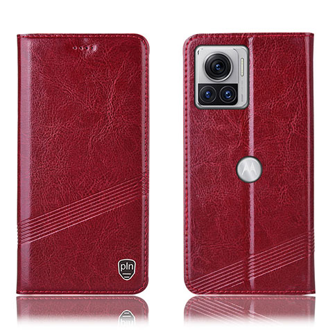 Custodia Portafoglio In Pelle Cover con Supporto H05P per Motorola Moto Edge 30 Ultra 5G Rosso