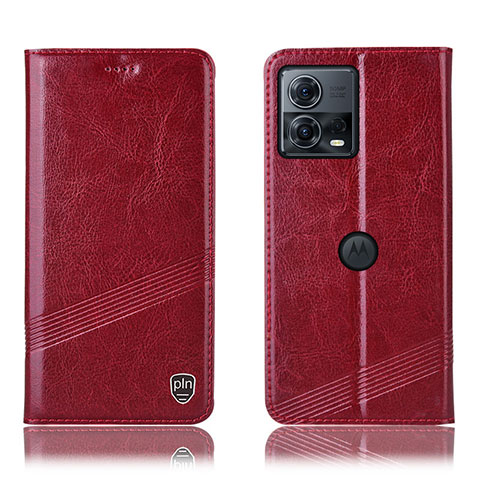 Custodia Portafoglio In Pelle Cover con Supporto H05P per Motorola Moto S30 Pro 5G Rosso