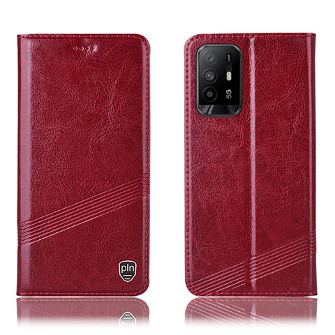 Custodia Portafoglio In Pelle Cover con Supporto H05P per Oppo A95 5G Rosso