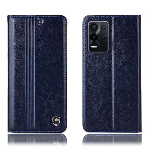 Custodia Portafoglio In Pelle Cover con Supporto H05P per Oppo K9X 5G Blu