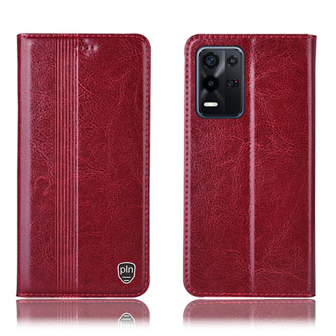 Custodia Portafoglio In Pelle Cover con Supporto H05P per Oppo K9X 5G Rosso