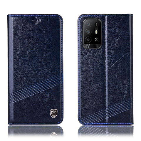 Custodia Portafoglio In Pelle Cover con Supporto H05P per Oppo Reno5 Z 5G Blu