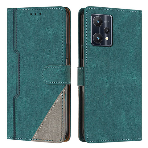 Custodia Portafoglio In Pelle Cover con Supporto H05X per Realme 9 Pro+ Plus 5G Verde