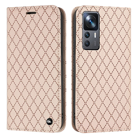 Custodia Portafoglio In Pelle Cover con Supporto H05X per Xiaomi Mi 12T Pro 5G Oro