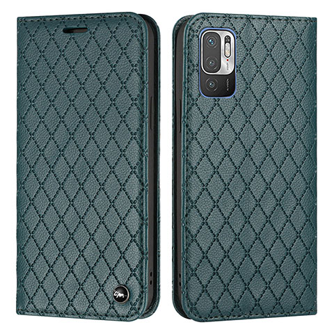 Custodia Portafoglio In Pelle Cover con Supporto H05X per Xiaomi POCO M3 Pro 5G Verde