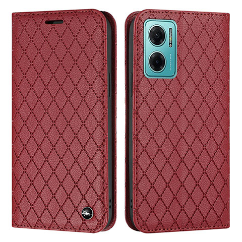 Custodia Portafoglio In Pelle Cover con Supporto H05X per Xiaomi Redmi 10 Prime Plus 5G Rosso