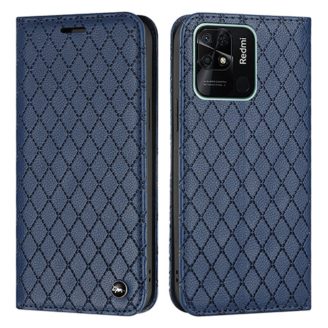 Custodia Portafoglio In Pelle Cover con Supporto H05X per Xiaomi Redmi 10C 4G Blu