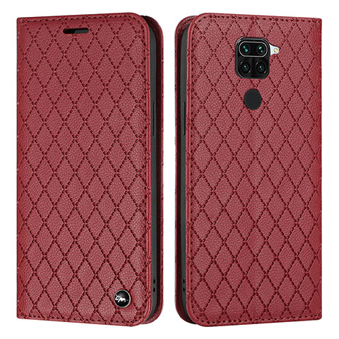 Custodia Portafoglio In Pelle Cover con Supporto H05X per Xiaomi Redmi 10X 4G Rosso