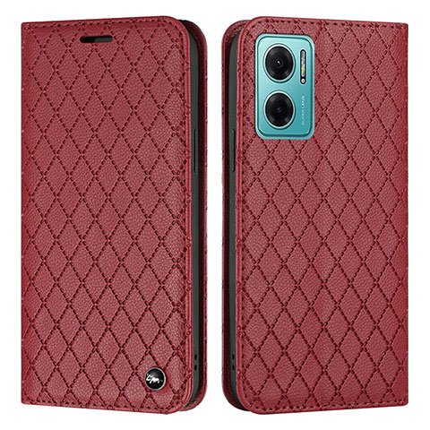 Custodia Portafoglio In Pelle Cover con Supporto H05X per Xiaomi Redmi 11 Prime 5G Rosso