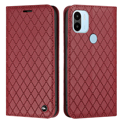 Custodia Portafoglio In Pelle Cover con Supporto H05X per Xiaomi Redmi A1 Plus Rosso