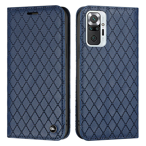 Custodia Portafoglio In Pelle Cover con Supporto H05X per Xiaomi Redmi Note 10 Pro 4G Blu