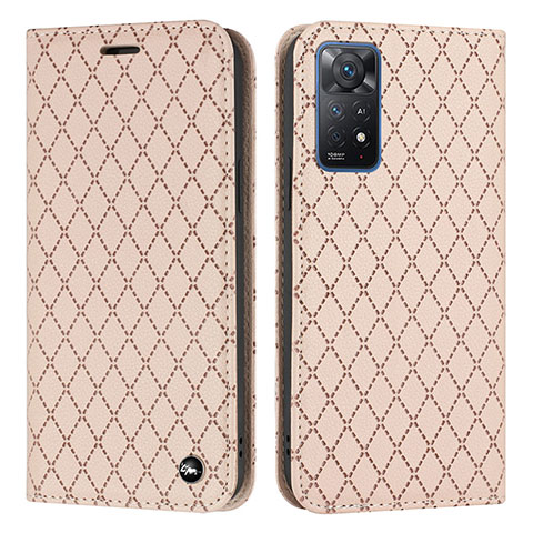 Custodia Portafoglio In Pelle Cover con Supporto H05X per Xiaomi Redmi Note 11 Pro 4G Oro