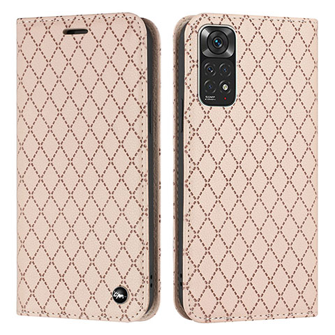 Custodia Portafoglio In Pelle Cover con Supporto H05X per Xiaomi Redmi Note 11S 4G Oro