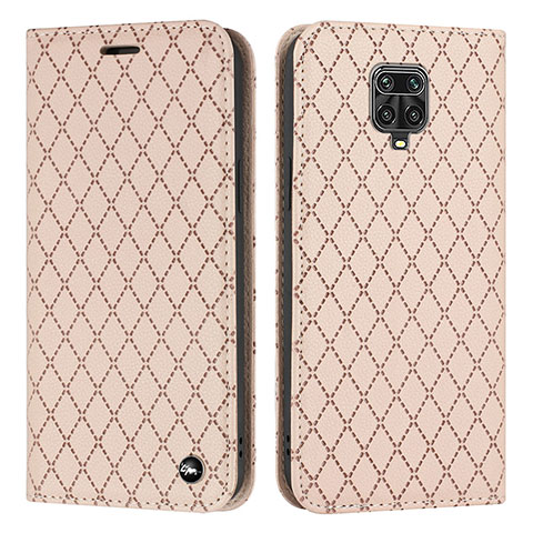 Custodia Portafoglio In Pelle Cover con Supporto H05X per Xiaomi Redmi Note 9 Pro Oro