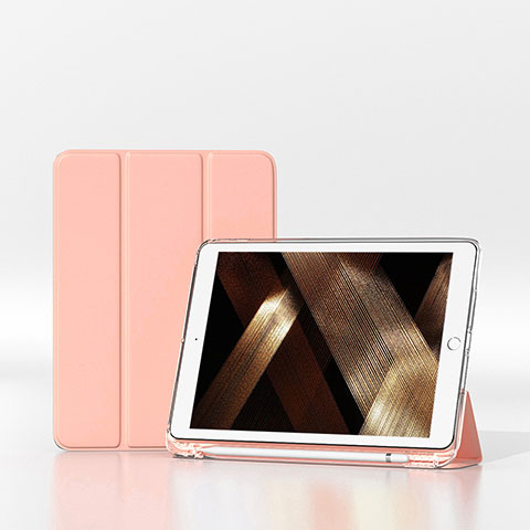 Custodia Portafoglio In Pelle Cover con Supporto H06 per Apple iPad 10.2 (2019) Rosa