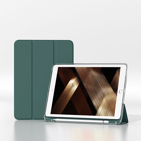 Custodia Portafoglio In Pelle Cover con Supporto H06 per Apple iPad 10.2 (2021) Verde