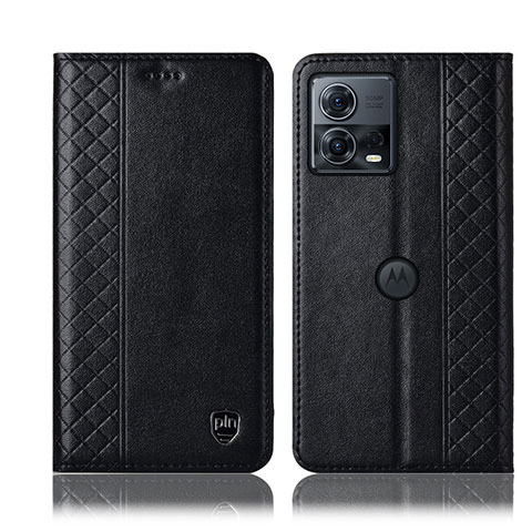 Custodia Portafoglio In Pelle Cover con Supporto H06P per Motorola Moto Edge 30 Fusion 5G Nero