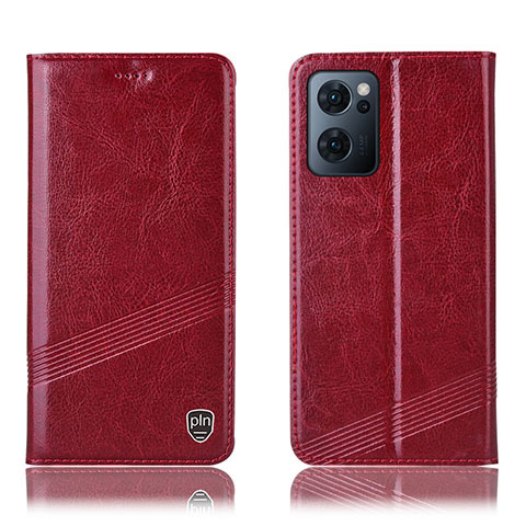 Custodia Portafoglio In Pelle Cover con Supporto H06P per OnePlus Nord CE 2 5G Rosso