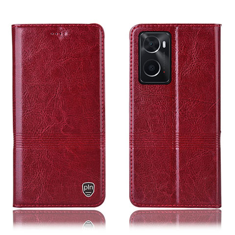 Custodia Portafoglio In Pelle Cover con Supporto H06P per Oppo A36 Rosso