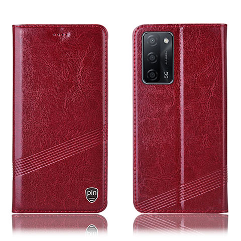 Custodia Portafoglio In Pelle Cover con Supporto H06P per Oppo A53s 5G Rosso