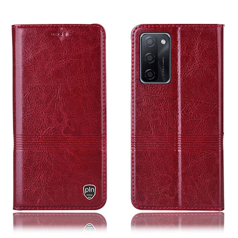 Custodia Portafoglio In Pelle Cover con Supporto H06P per Oppo A55S 5G Rosso