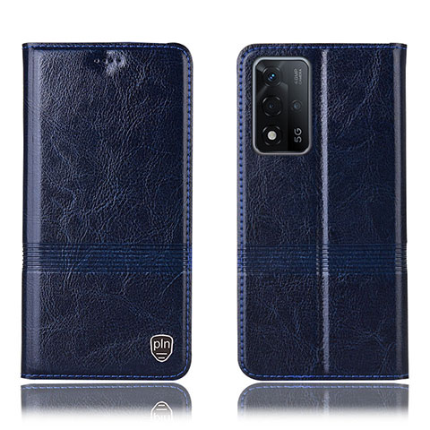 Custodia Portafoglio In Pelle Cover con Supporto H06P per Oppo A93s 5G Blu