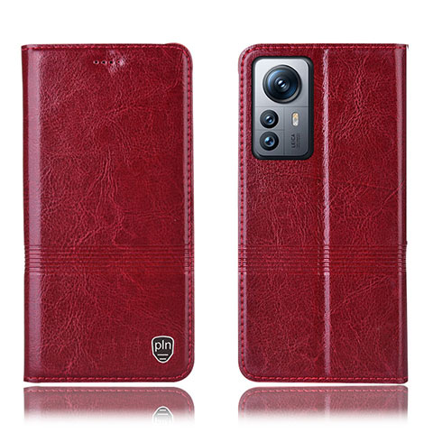 Custodia Portafoglio In Pelle Cover con Supporto H06P per Xiaomi Mi 12 5G Rosso