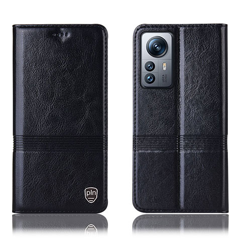 Custodia Portafoglio In Pelle Cover con Supporto H06P per Xiaomi Mi 12 Pro 5G Nero