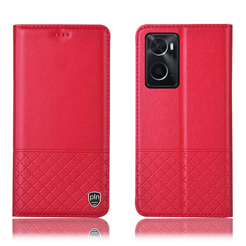 Custodia Portafoglio In Pelle Cover con Supporto H07P per Oppo A36 Rosso