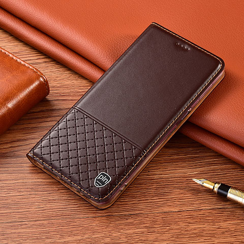 Custodia Portafoglio In Pelle Cover con Supporto H07P per Xiaomi Redmi 9 India Marrone