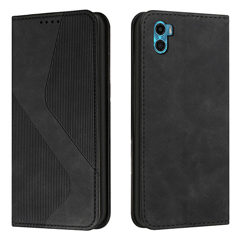 Custodia Portafoglio In Pelle Cover con Supporto H07X per Motorola Moto E22S Nero