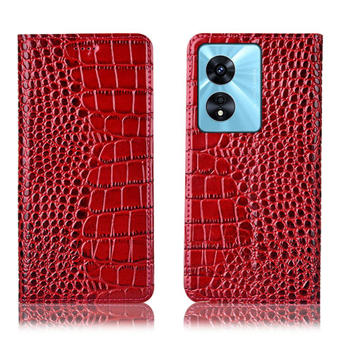 Custodia Portafoglio In Pelle Cover con Supporto H08P per Oppo A1 5G Rosso