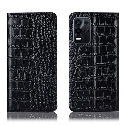 Custodia Portafoglio In Pelle Cover con Supporto H08P per Oppo K9X 5G Nero