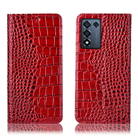 Custodia Portafoglio In Pelle Cover con Supporto H08P per Realme Q3t 5G Rosso