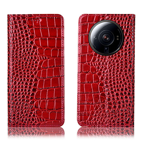 Custodia Portafoglio In Pelle Cover con Supporto H08P per Xiaomi Mi 12S Ultra 5G Rosso