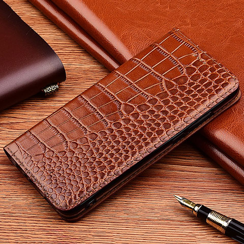 Custodia Portafoglio In Pelle Cover con Supporto H08P per Xiaomi Redmi Note 12S Marrone Chiaro